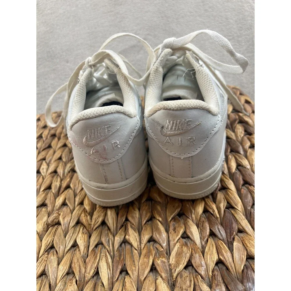 Nike Air Force 1 Low Top Shoes Youth Size 2y White Leather Sneakers 306353-111